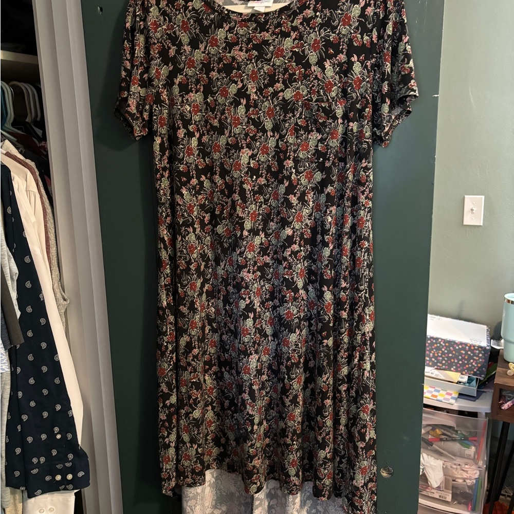 LuLaRoe Carly Floral Black Dress